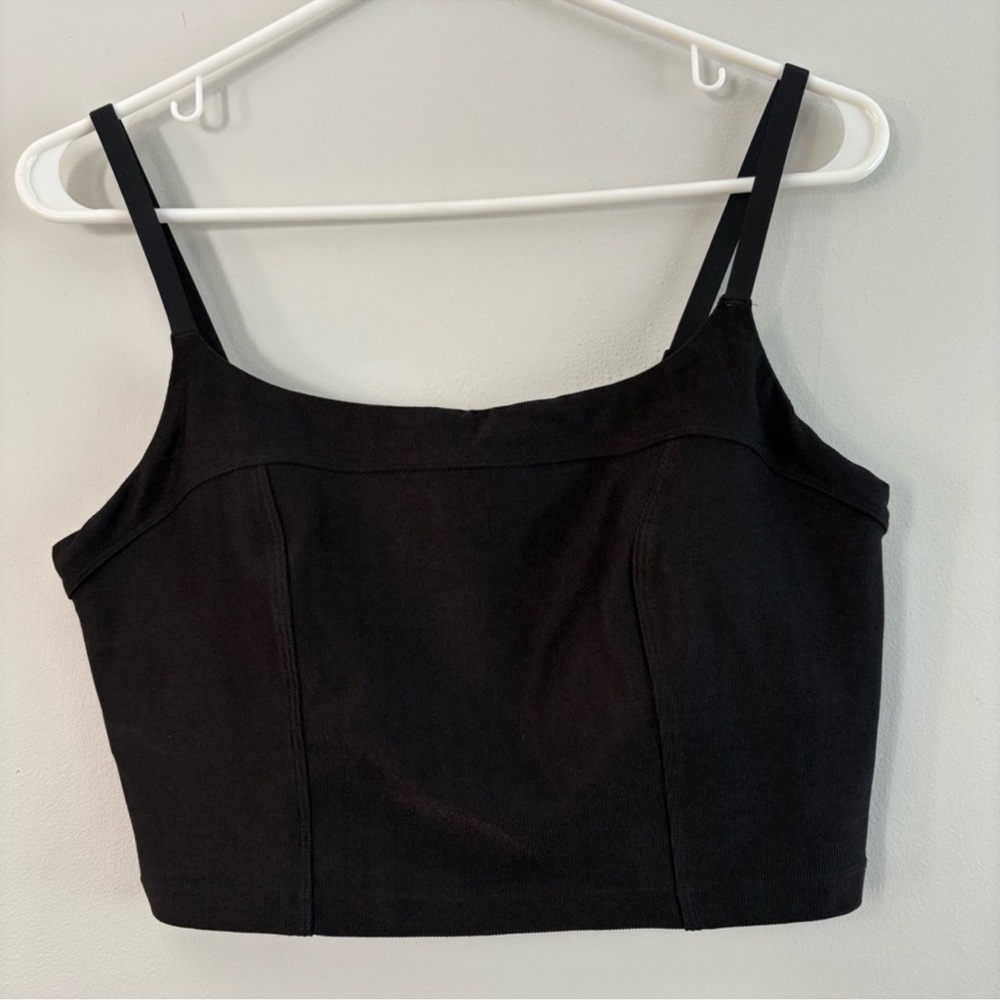 Aerie Offline Black Ribbed Women's Crop Top - Large